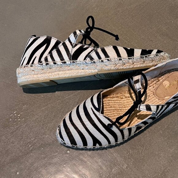 Boden Isabella Haircalf Zebra Espadrilles, Size 40, EUC - Picture 2 of 7